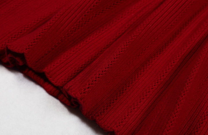 فستان محبوك بأكمام طويلة وأزرار على شكل قلب – روبيلكا