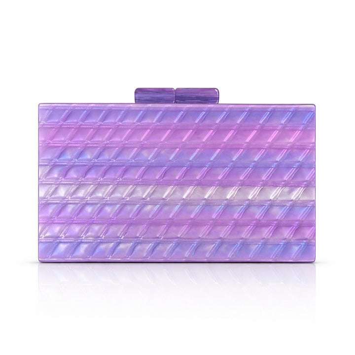 rectangular marbled clutch with glossy finish – ROSÉ