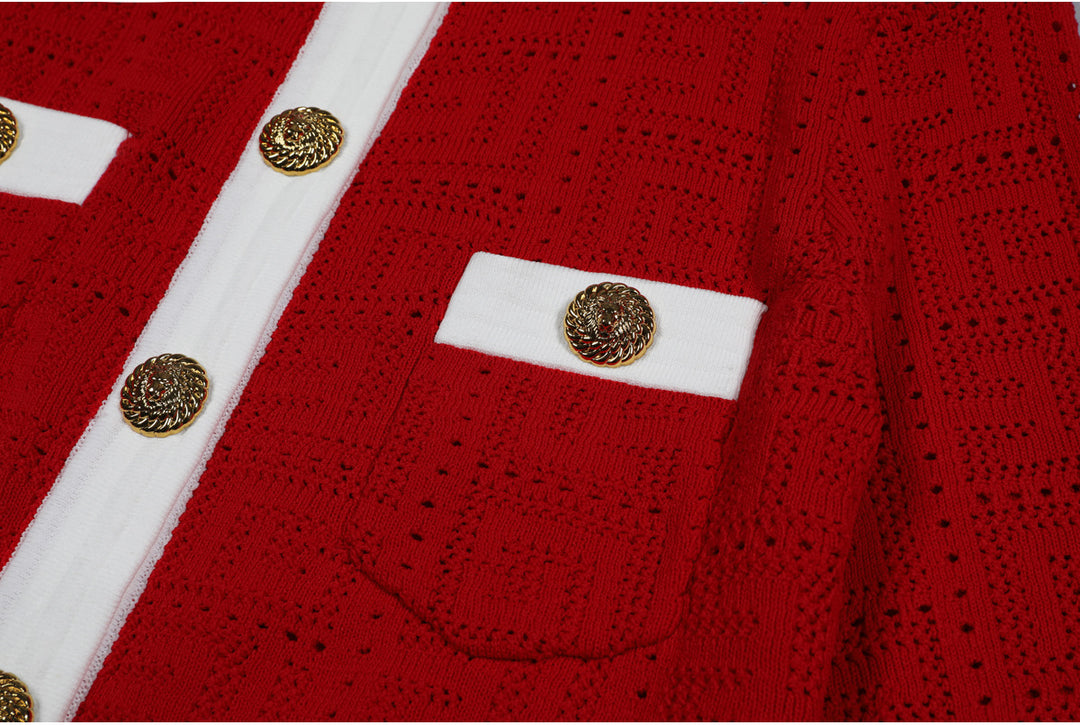 褶皱喇叭袖上衣和高腰裙套装，配腰带 – Rosiny 