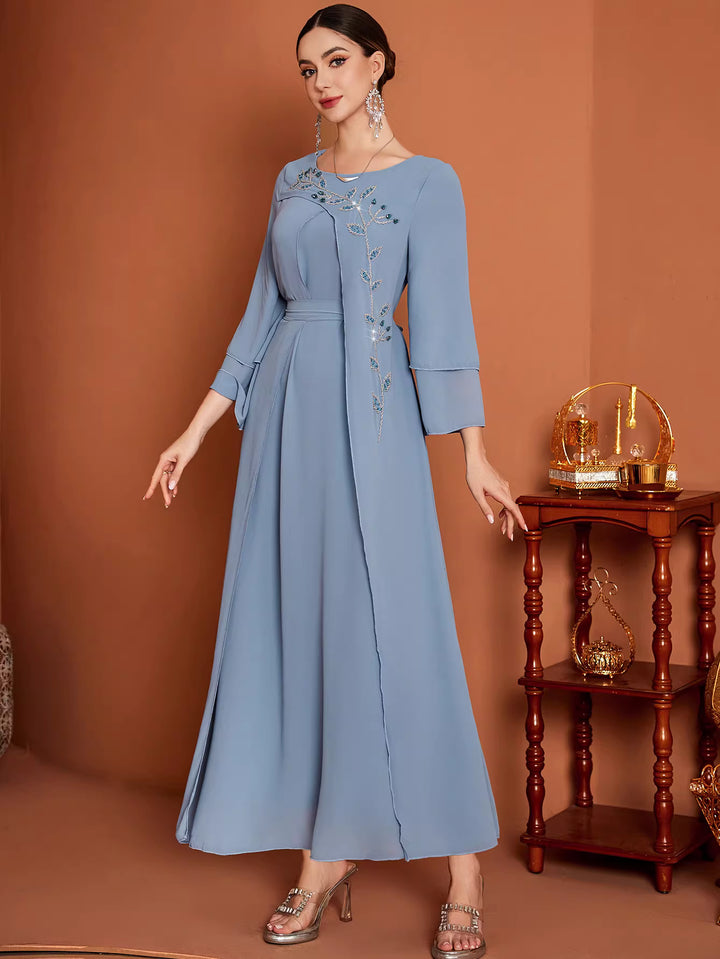 Elegant One-Size Long Sleeve Maxi Dress – LUNEA