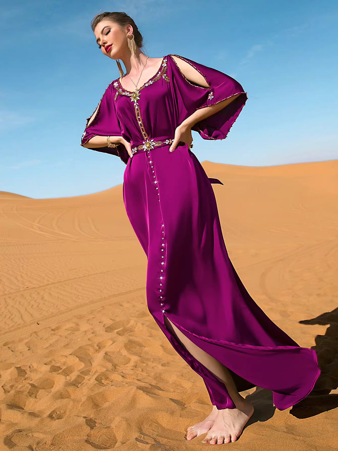 fluid draped evening dress with sculpted lines – ELYRA