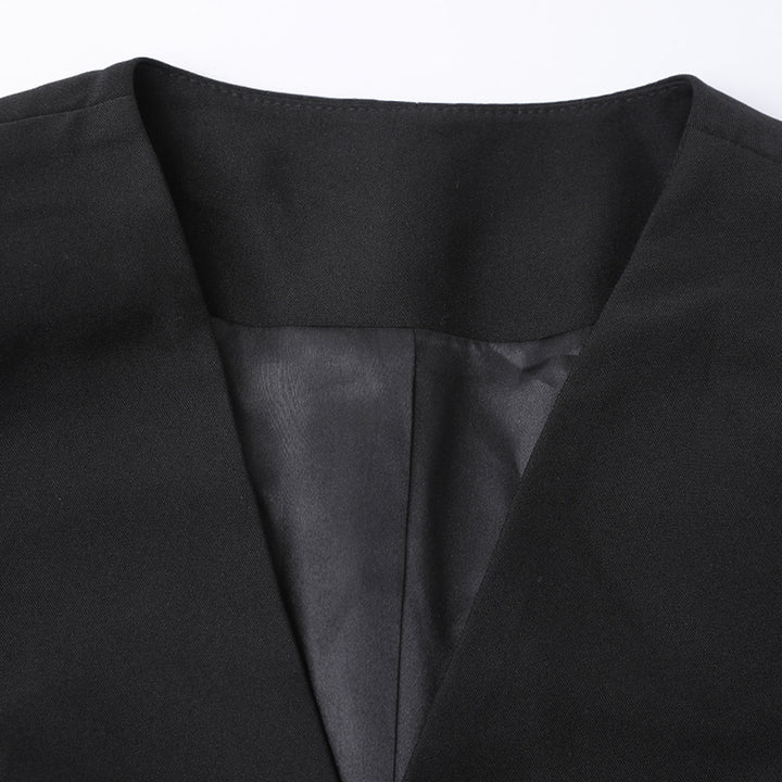 فستان بليزر قصير بأكمام منفوخة متباينة اللون – نوفاكر