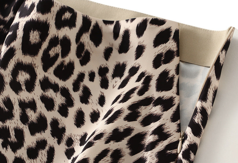satin midi skirt with leopard print – SAVANNA