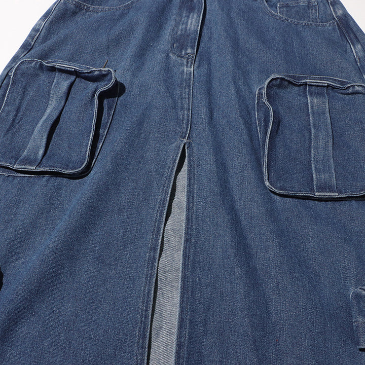 Haut à manches évasées plissées et ensemble jupe longue avec ceinture à la taille – Rosiny 