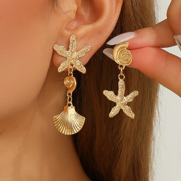 mehrfarbige Kettenhalskette mit Emaille-Seeanhängern - CORALIA 