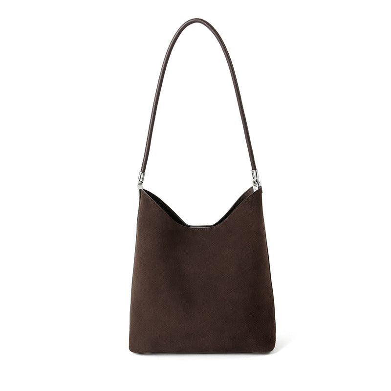 suede shoulder bag with structured silhouette - SOLA
