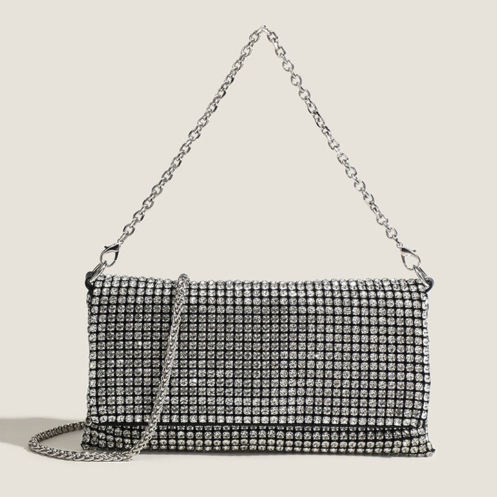 Crystal Mesh Chain Shoulder Bag - Glam
