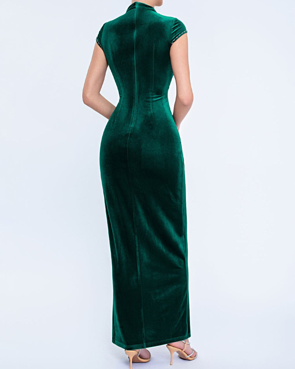 Geplooide top met uitlopende mouwen en maxi-rok set met tailleband – Rosiny 