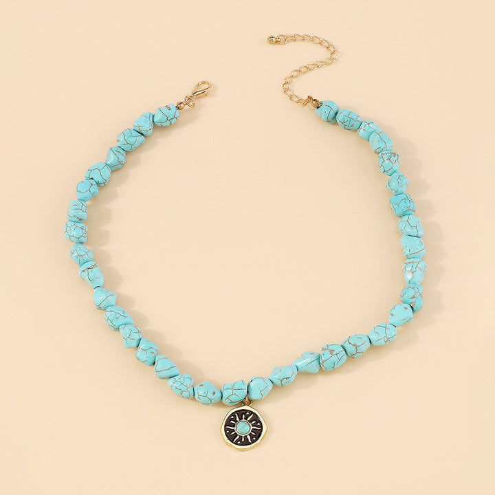 turquoise bead necklace set with symbolic pendants – AZURA