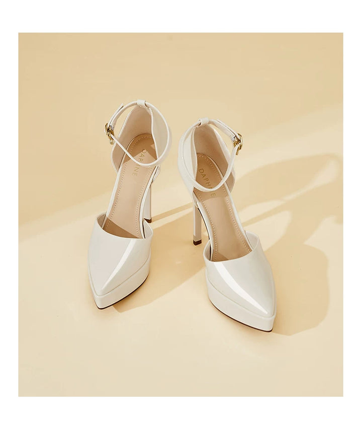 Patent Ankle-Strap Platform Pumps – NOIRELLE