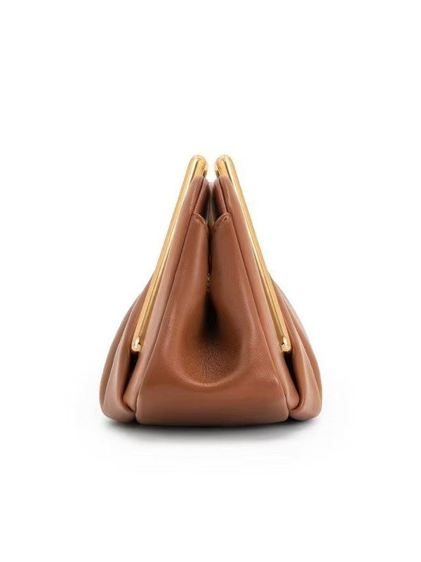 Caramel Geometric Handle Clutch Bag – VÉRALUX