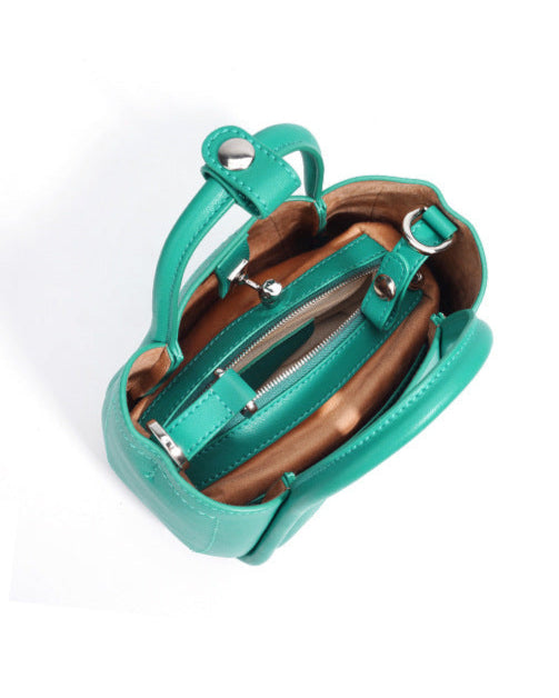 mini trapeze top-handle bag with lock detail - LARA