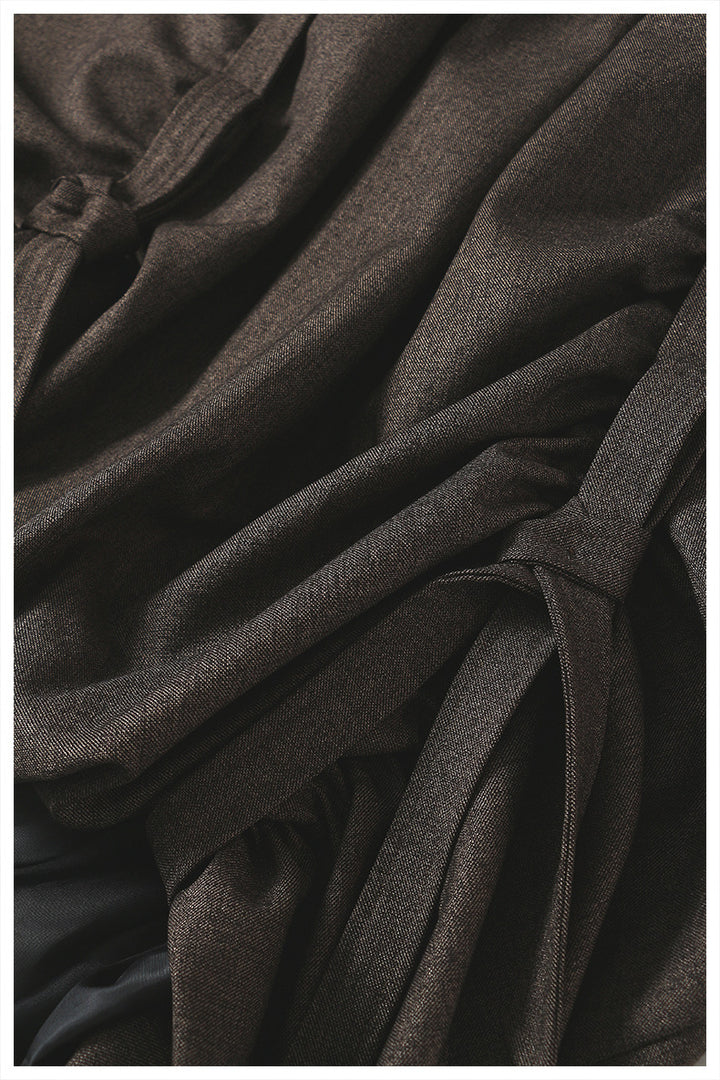 Asymmetrical Ruched Mini Dress with Chain Straps – NASR