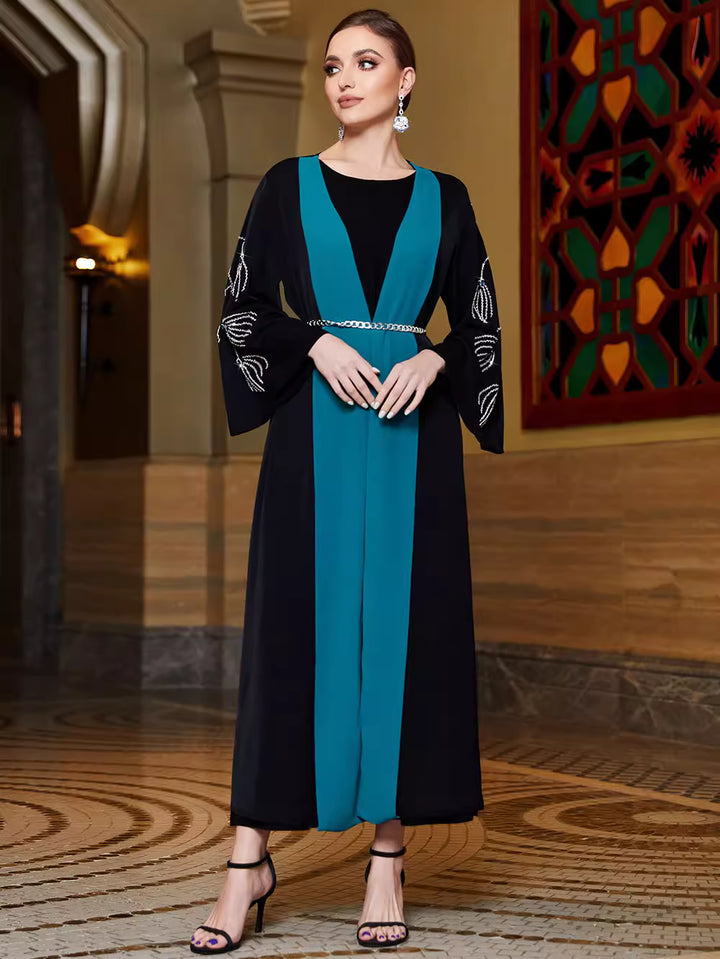 striped open-front cardigan with embroidered sleeves - ZARAXO