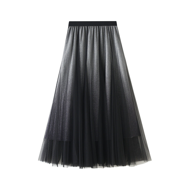 layered shimmer tulle midi skirt – NOCTURNE