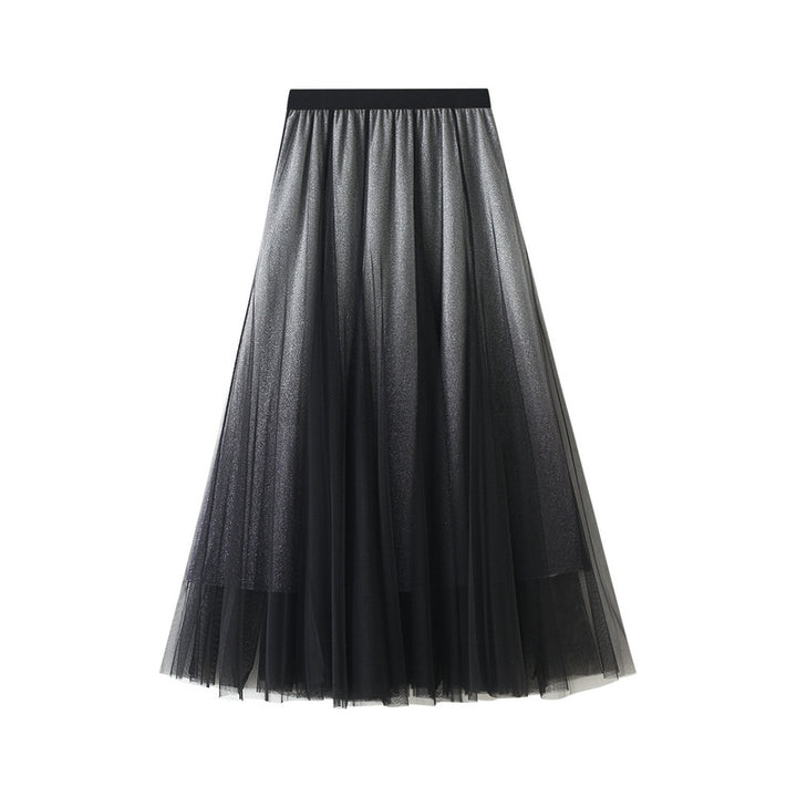 layered shimmer tulle midi skirt – NOCTURNE