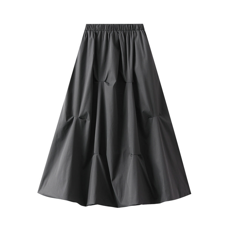 structured volume maxi skirt with gathered folds – NOVA