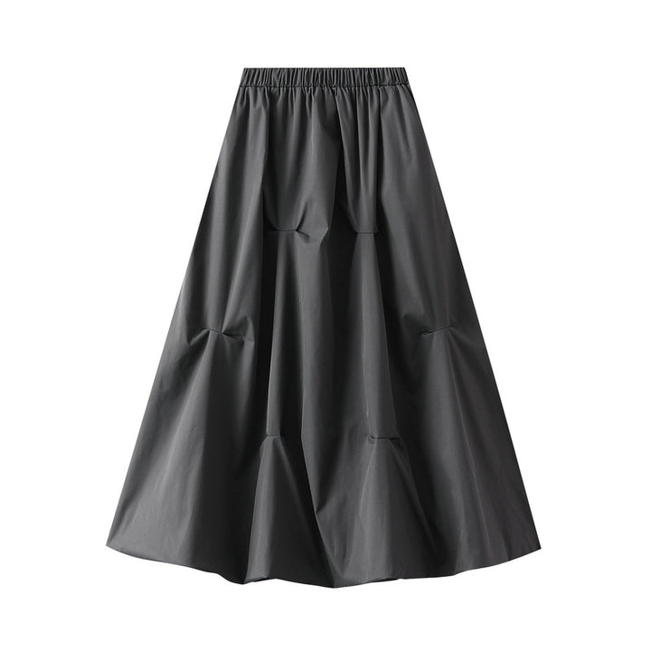 structured volume maxi skirt with gathered folds – NOVA