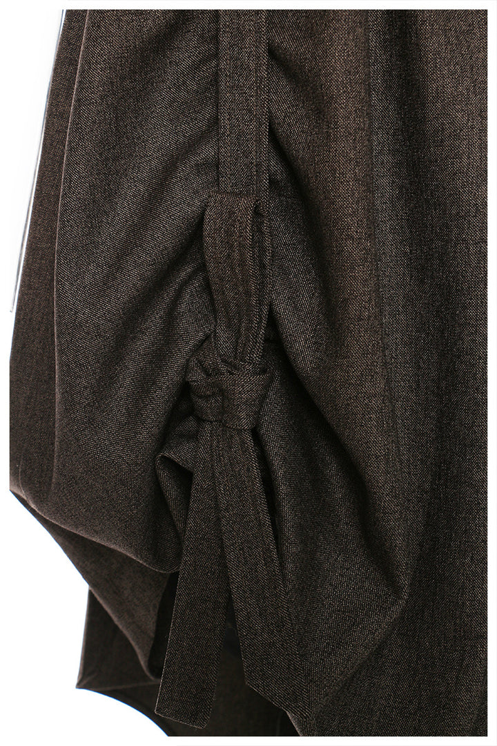 Asymmetrical Ruched Mini Dress with Chain Straps – NASR