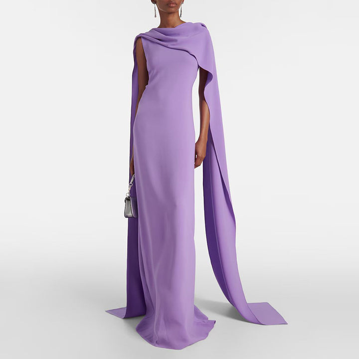 Plissiertes Oberteil mit ausgestellten Ärmeln und Maxirock-Set mit Taillengürtel – Rosiny 