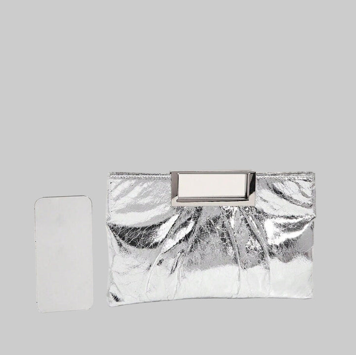 حقيبة كلاتش معدنية قابلة للطي بإطار هندسي – ستيلينرا