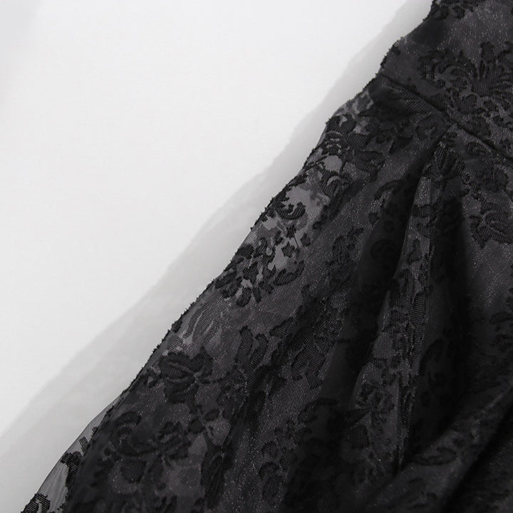 Haut à manches évasées plissées et ensemble jupe longue avec ceinture à la taille – Rosiny 