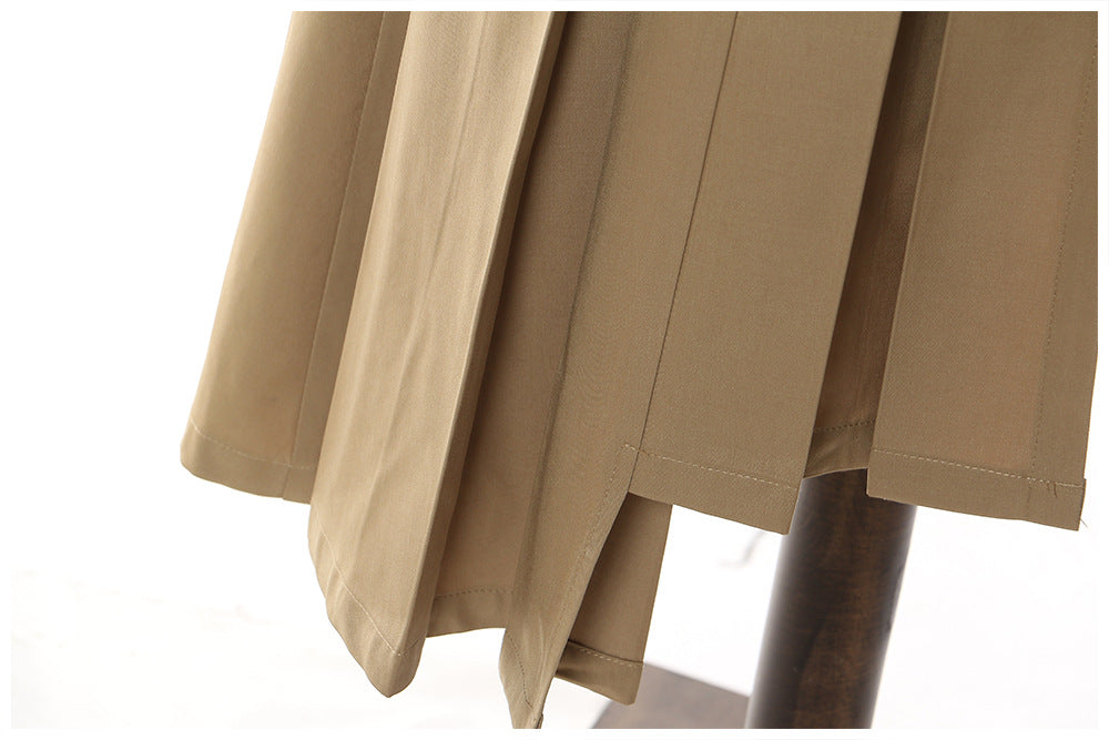 Belted trench-style midi dress with pleated skirt panels – TRENZA