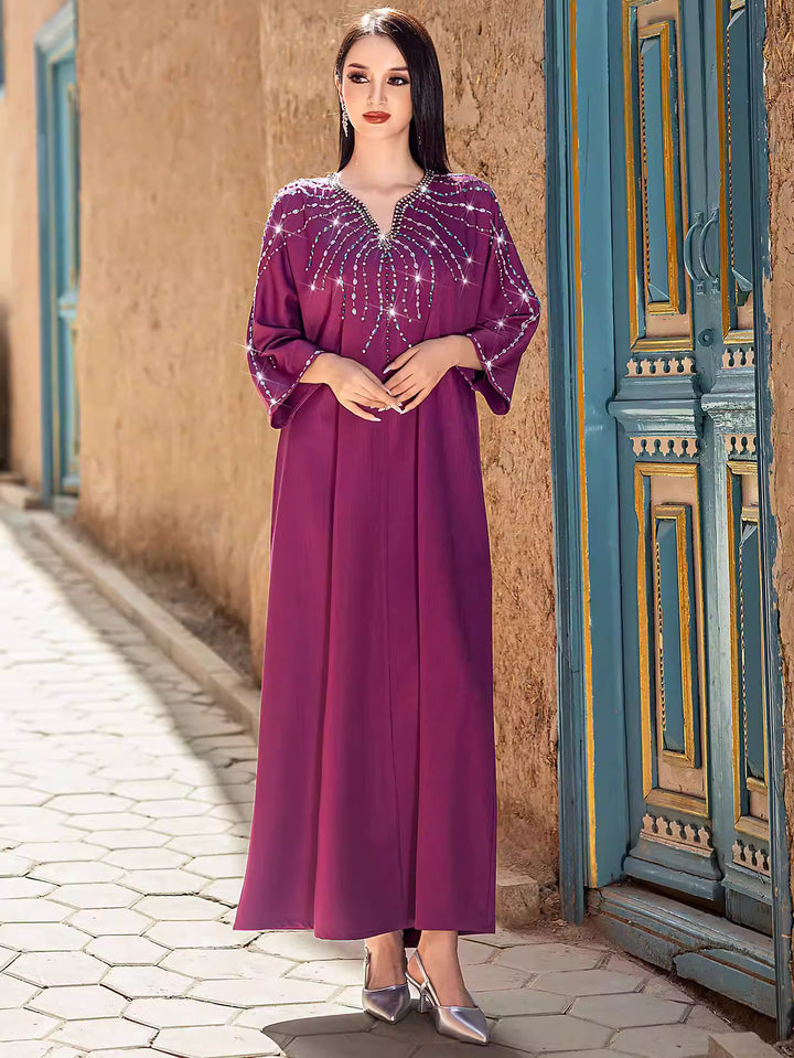 embellished flowing maxi kaftan dress – AMARA