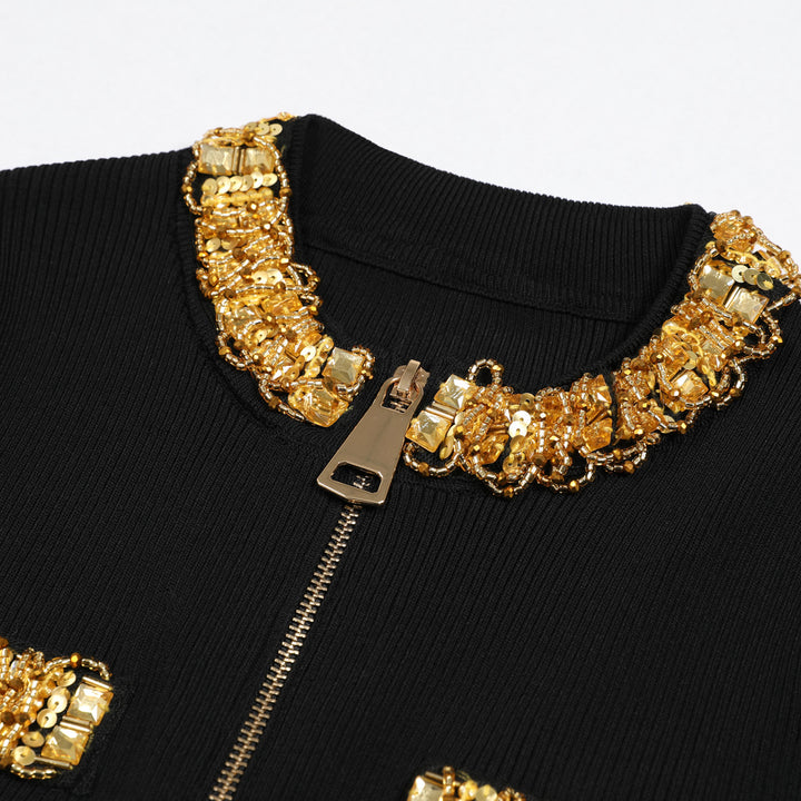 Haut à manches évasées plissées et ensemble jupe longue avec ceinture à la taille – Rosiny 