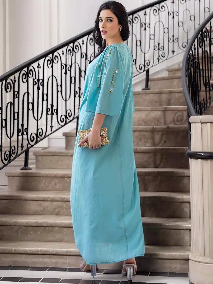 Long-Sleeve Minimalist Maxi Dress – AURELIA