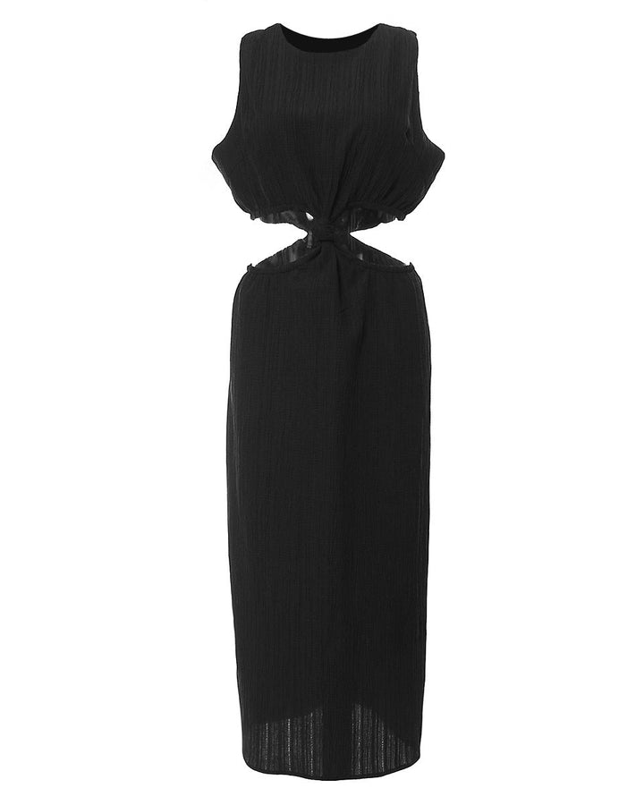 Geplooide top met uitlopende mouwen en maxi-rok set met tailleband – Rosiny 