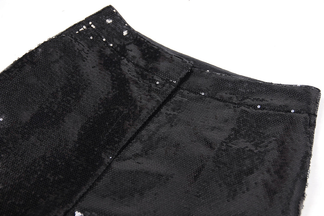 Geplooide top met uitlopende mouwen en maxi-rok set met tailleband – Rosiny 