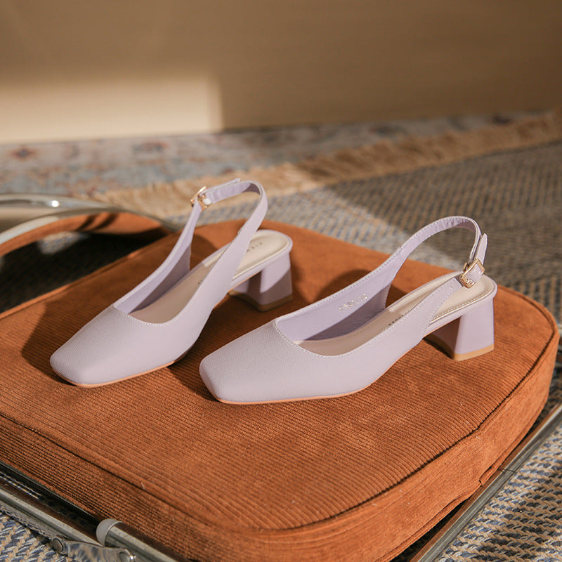 حذاء بكعب سميك مفتوح من الخلف ومقدمة مربعة – أورارتو