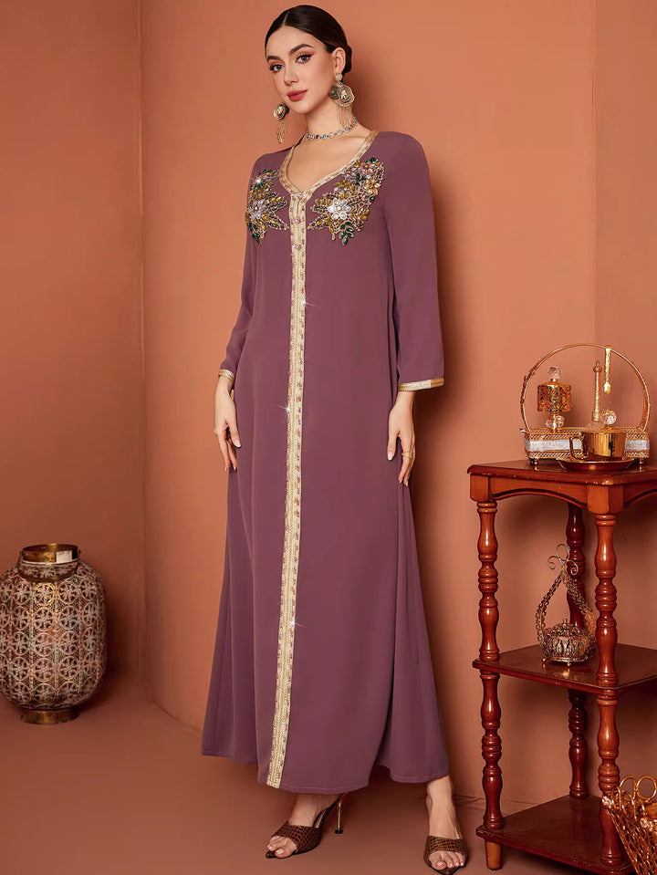 asymmetric draped evening dress with sculpted flow – SELENE