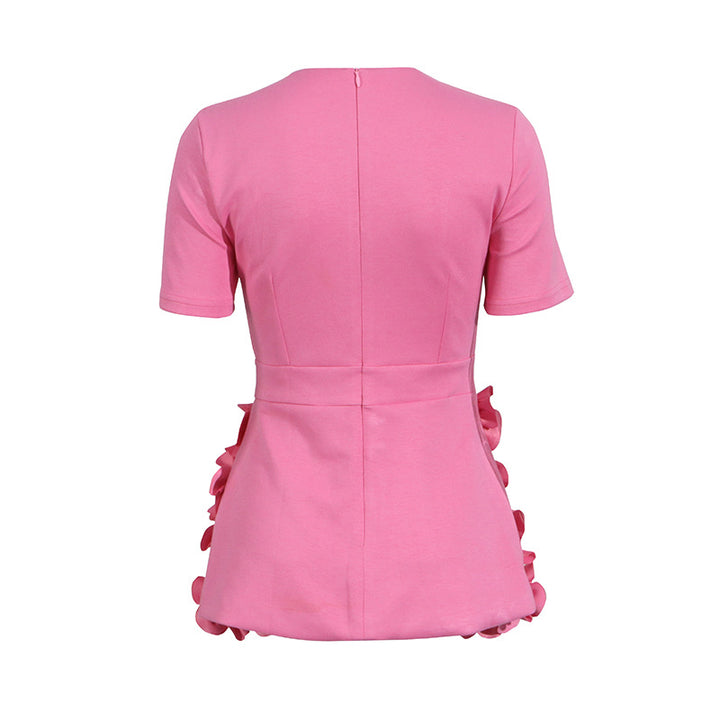 Haut à manches évasées plissées et ensemble jupe longue avec ceinture à la taille – Rosiny 