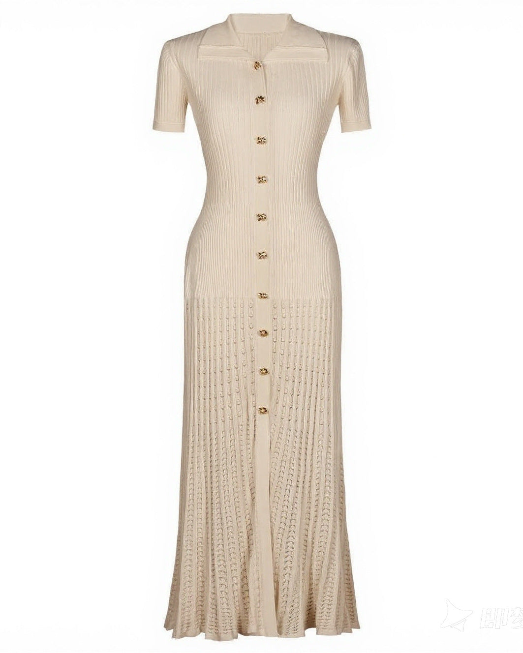 褶皱喇叭袖上衣和高腰裙套装，配腰带 – Rosiny 