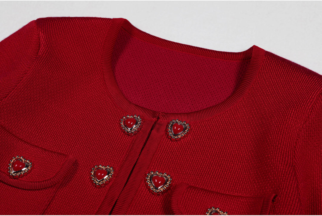 long sleeve cropped jacket with pleated mini skirt - AURELIATO