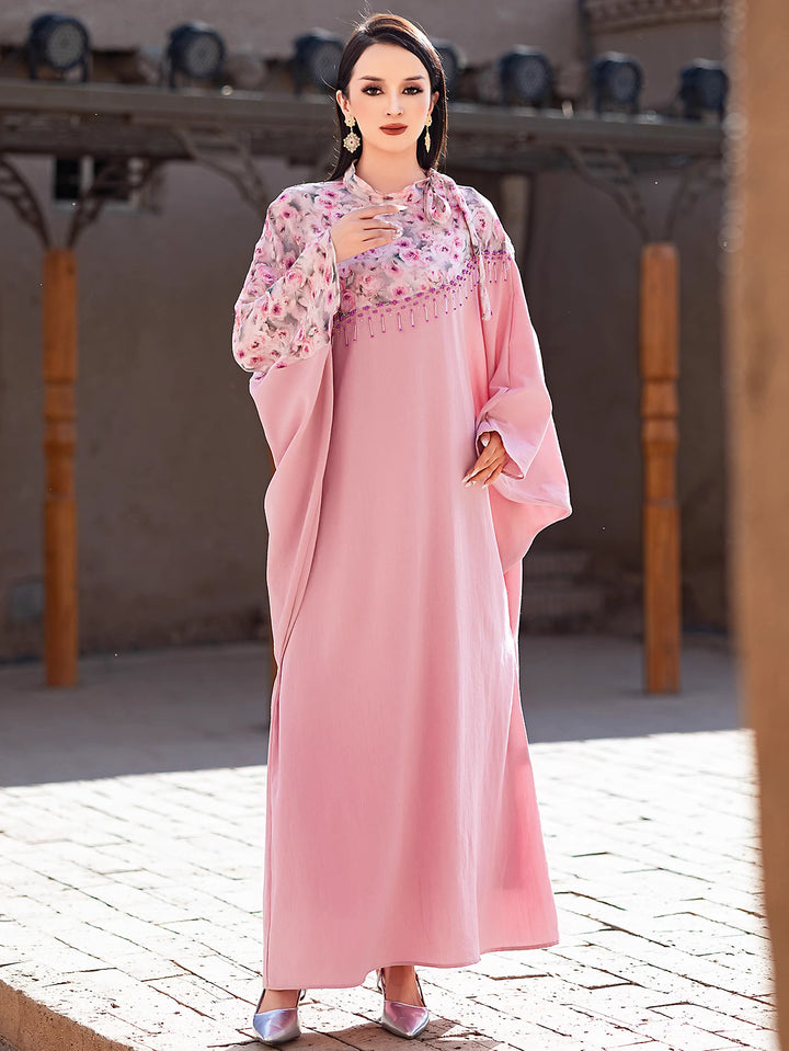 فستان فضفاض مع عباءة زهرية - أمارا