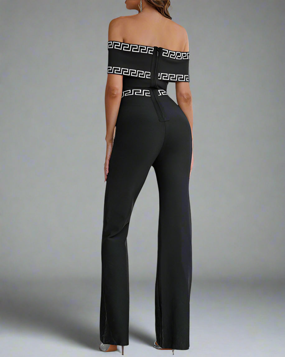 driekwart mouw overslagjurk met pailletten revers en bloemenapplicatie – ALINA 