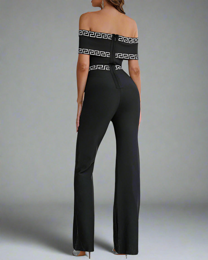 driekwart mouw overslagjurk met pailletten revers en bloemenapplicatie – ALINA 