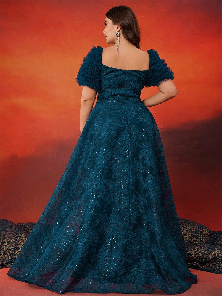 Plissiertes Oberteil mit ausgestellten Ärmeln und Maxirock-Set mit Taillengürtel – Rosiny 