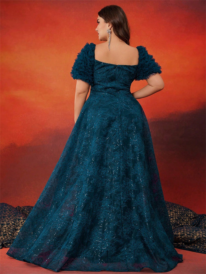 Plissiertes Oberteil mit ausgestellten Ärmeln und Maxirock-Set mit Taillengürtel – Rosiny 