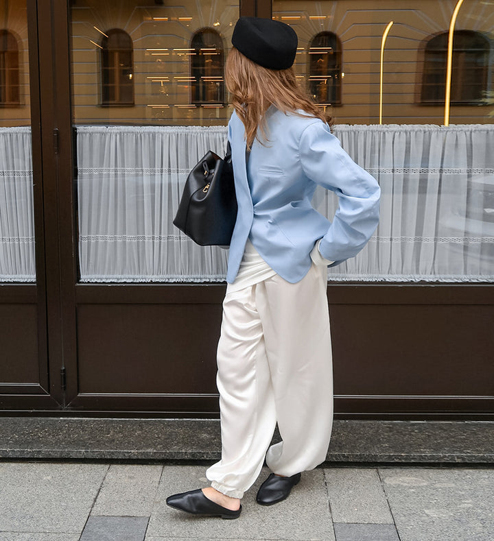 structured asymmetry blazer with sculpted sleeves – ARLETTE