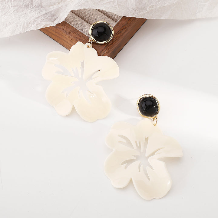 oversized floral drop earrings – IVORY BLOOM