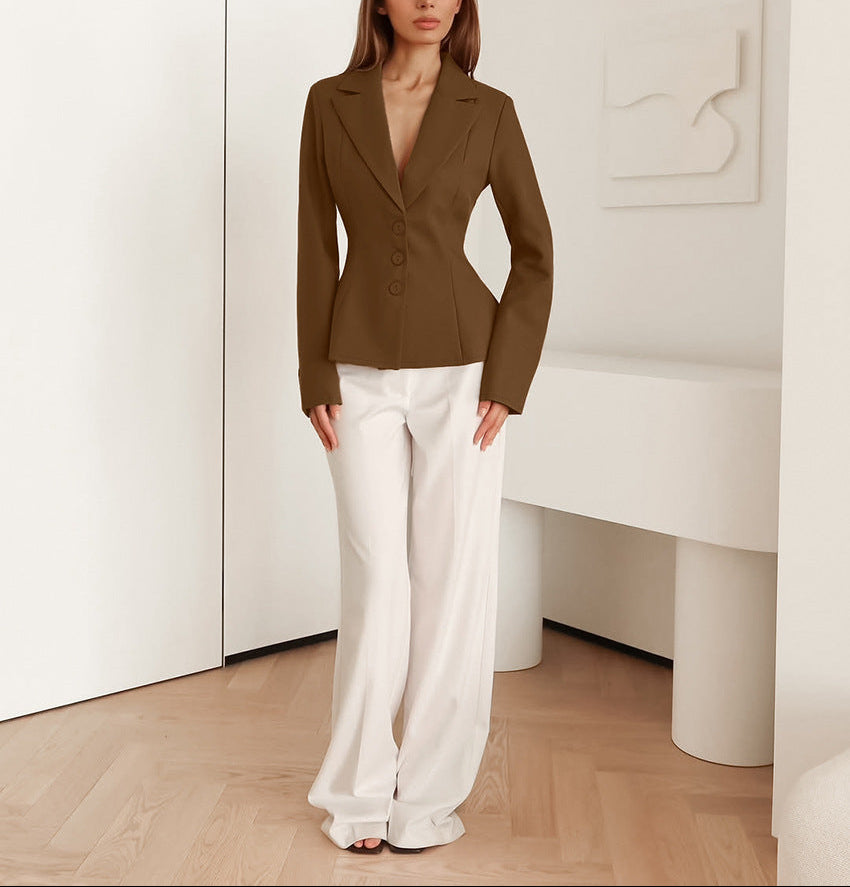 tailored waist-defining blazer with sculpted peplum – CELINE
