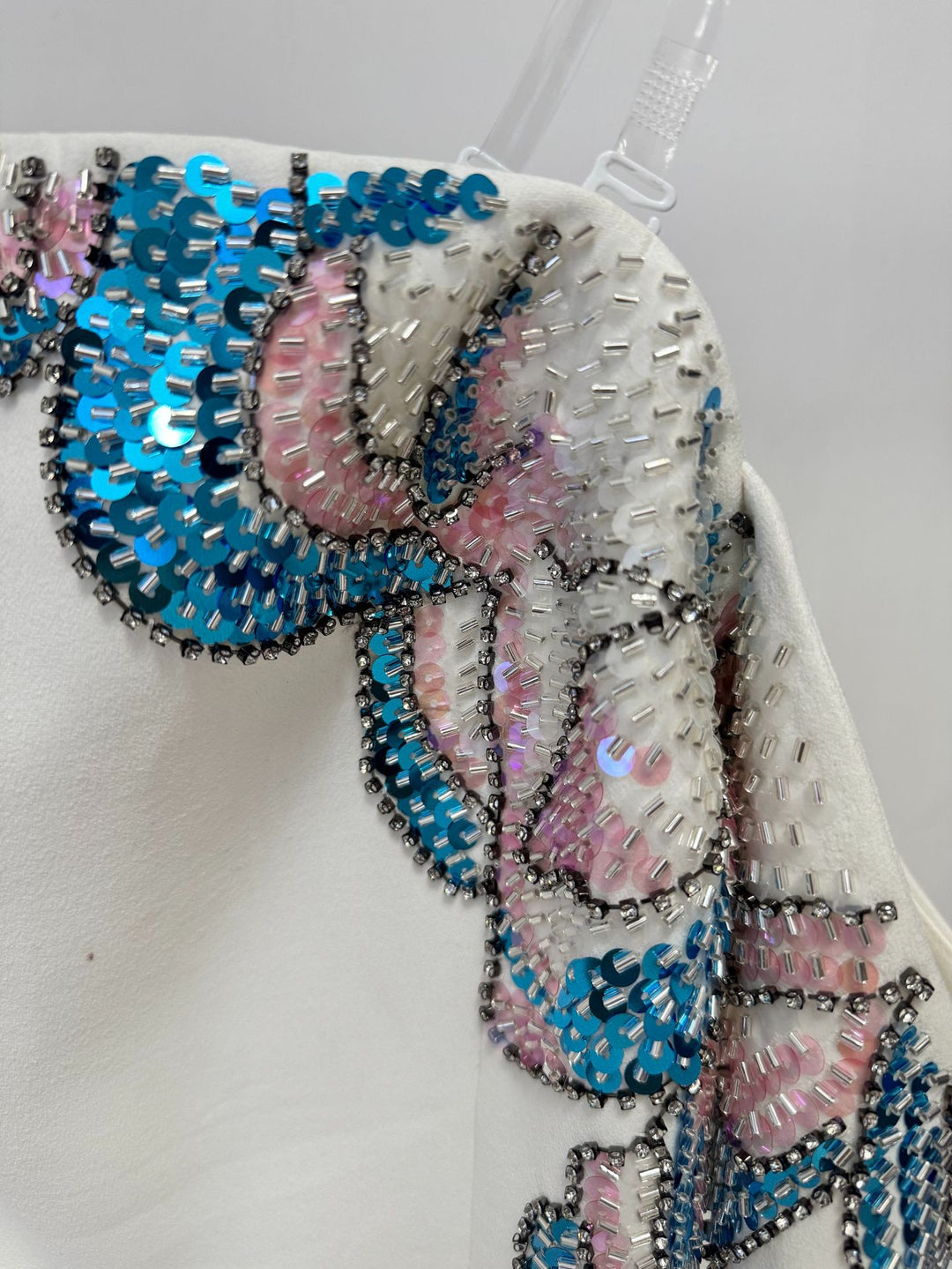 Off-Shoulder Column Dress with Embroidered Illusion Neckline – SERAPHINE