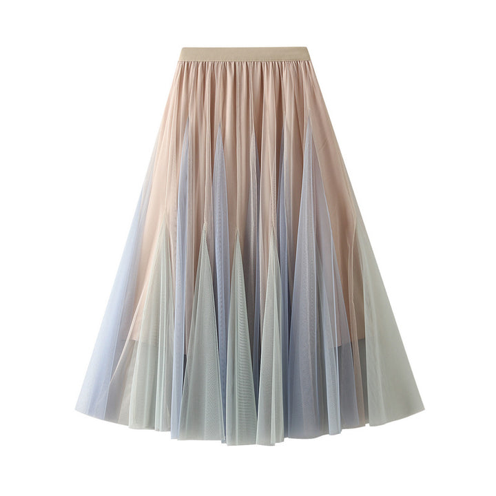 ombré tulle midi skirt with layered pleats – AURORA