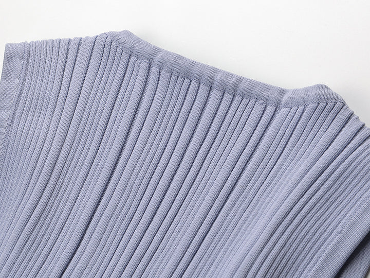 sleeveless midi dress with pearl-trim neckline – AURORAQL