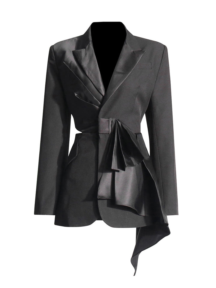 asymmetric blazer with oversized statement bow – ARYA