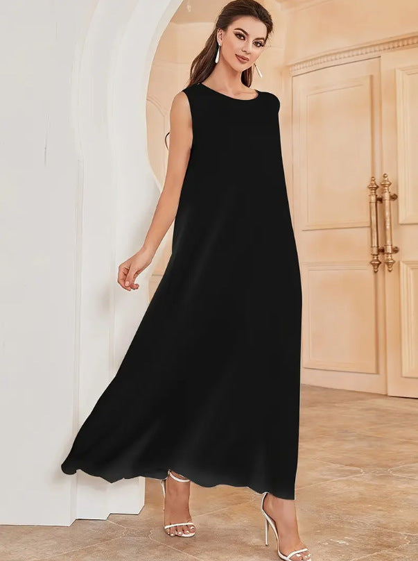 sleeveless maxi dress with flowing silhouette - AMAJTA